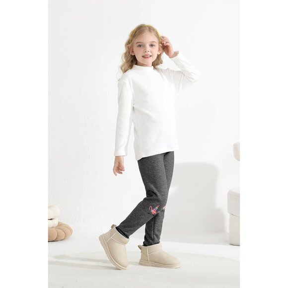 4 Pack Girls Winter Fleece Lined Leggings Girls Thick Warm Leggings Stretchy The - Picture 7 of 7